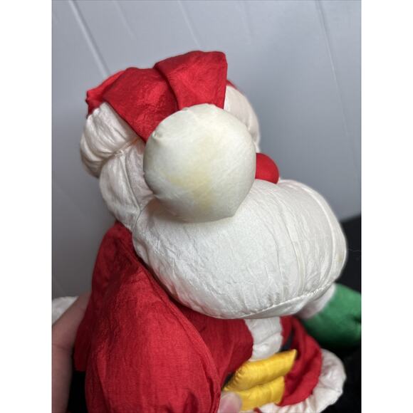 Hallmark Puffy Nylon Parachute Santa Claus Stuffed Doll Plush Toy 90s Vintage - Picture 6 of 9